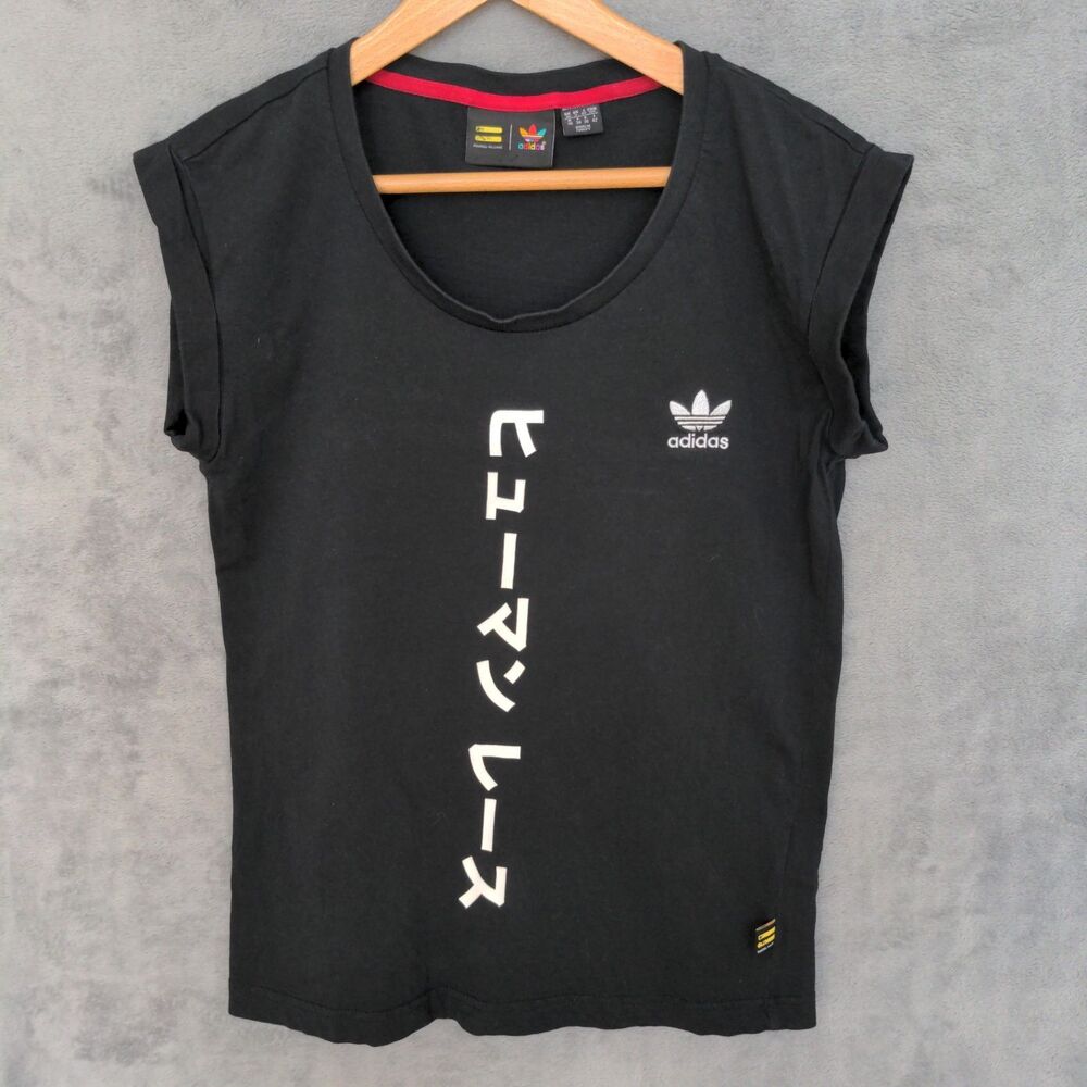 Adidas x Pharrell Williams Human Race T Shirt Small Womens Black Graphic